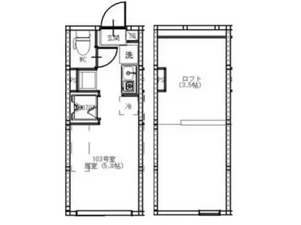 春日町6丁目NEO AVAND(ワンルーム/1階)の間取り写真