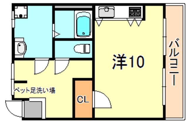 かぎ屋ビル(ワンルーム/3階)の間取り写真