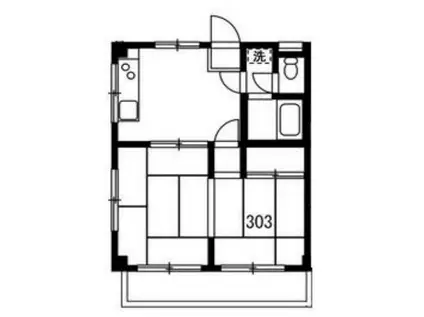 コーポ福寿(2DK/3階)の間取り写真