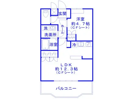 ルミエール(1LDK/2階)の間取り写真