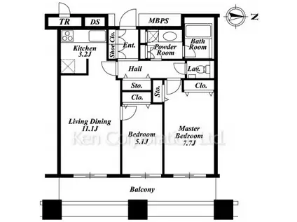 芝浦アイランド エアタワー(2LDK/9階)の間取り写真