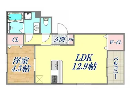 T`Sコート水明(1LDK/2階)の間取り写真