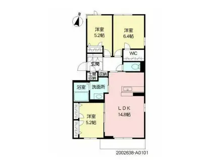 プリモ中島(3LDK/1階)の間取り写真