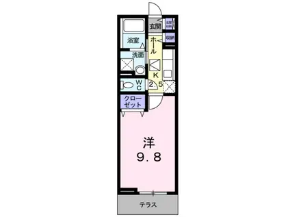 キャッスルドン・アニュ-(1K/2階)の間取り写真