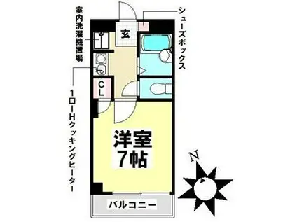 エスポワール(1K/3階)の間取り写真