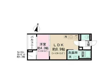 東京都練馬区上石神井南町計画(1LDK/2階)の間取り写真