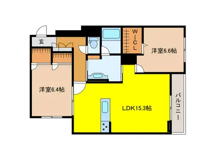 クラルテ早出町(2LDK/2階)の間取り写真