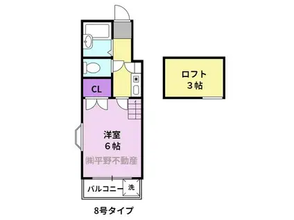 SUNRISE21(1K/1階)の間取り写真
