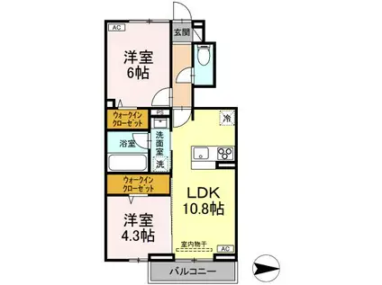 EL VIENTO PISTA(2LDK/1階)の間取り写真