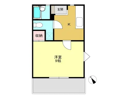 サンリベルテ大倉山(1K/1階)の間取り写真