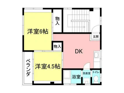 土屋ビル(2DK/6階)の間取り写真