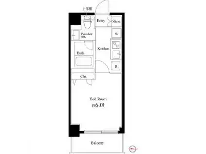 コートブランシェ(1K/2階)の間取り写真