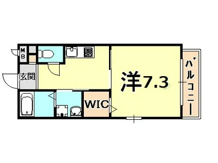 メゾン・クレールⅡ(1K/1階)の間取り写真