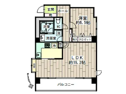 山王ガーデンハイツ(1LDK/2階)の間取り写真