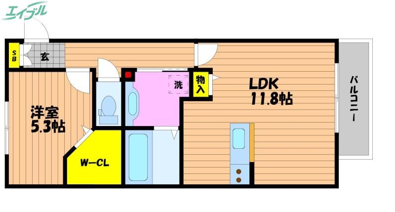 プリマヴェーラ(1LDK/2階)の間取り写真