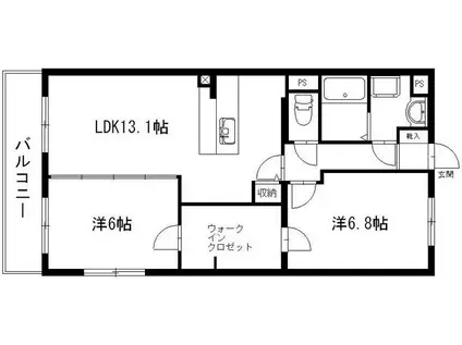 アレンダール南若林(2LDK/1階)の間取り写真