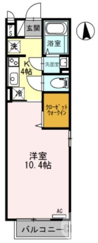 メゾンクロッシー(1K/2階)の間取り写真