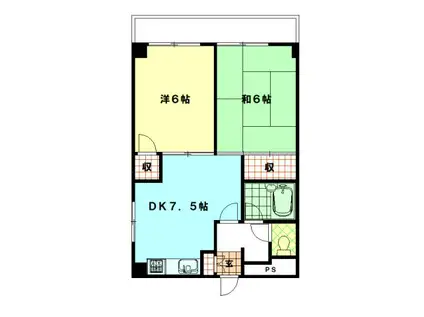 パストラル成増(2DK/1階)の間取り写真