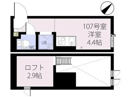 RIZEST ASTERMN(ワンルーム/1階)の間取り写真