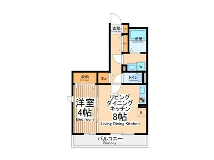 シャルマン(1LDK/2階)の間取り写真