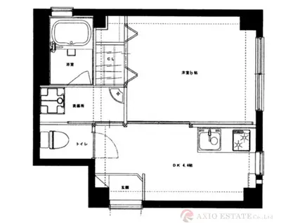 壽ビル(1DK/4階)の間取り写真