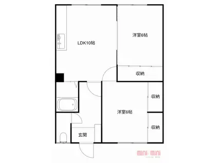 藤マンション(2LDK/2階)の間取り写真