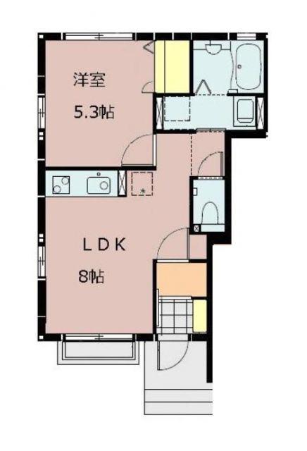 ラ・レコルト(1LDK/1階)の間取り写真