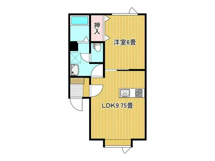 ハッピー美芳(1LDK/2階)の間取り写真