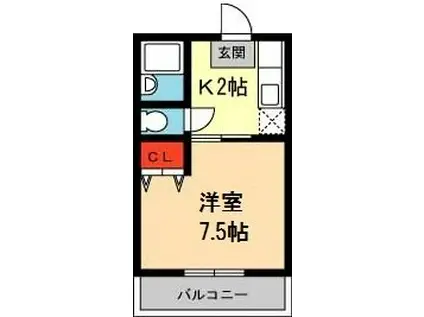 ルーズベリア・J(1K/5階)の間取り写真