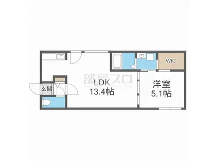 プリマス(1LDK/3階)の間取り写真