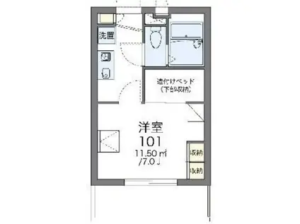 レオパレスフィオーレ石神井台(1K/3階)の間取り写真