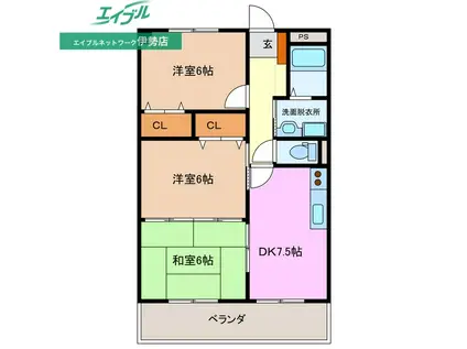 グランメール(3DK/1階)の間取り写真