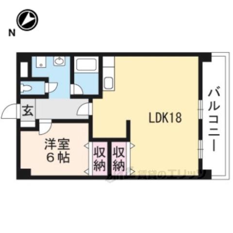 アメニティ貴生川(1LDK/2階)の間取り写真