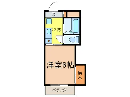 ラトン22(1K/3階)の間取り写真