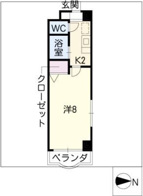 パレスT2-S(1K/3階)の間取り写真