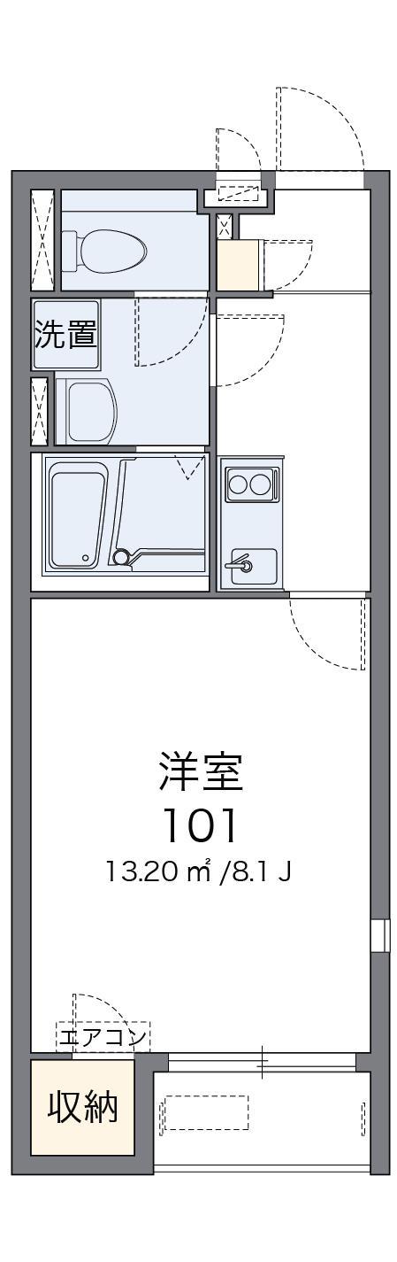 レオネクストCASTLE(1K/1階)の間取り写真