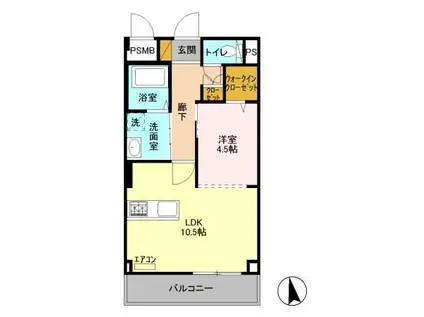 丸庄ビルヂング(1LDK/2階)の間取り写真