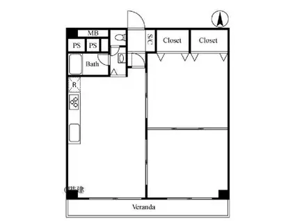 カーサ新宿(2LDK/10階)の間取り写真