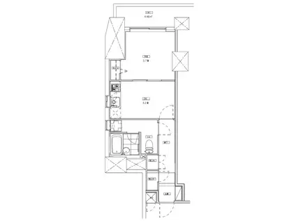 ユニロイヤル西早稲田(1DK/2階)の間取り写真