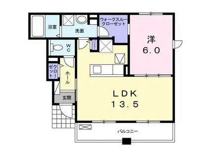 シャルマン・S(1LDK/1階)の間取り写真