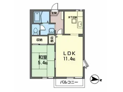 メサ・フォレストIII(1LDK/2階)の間取り写真