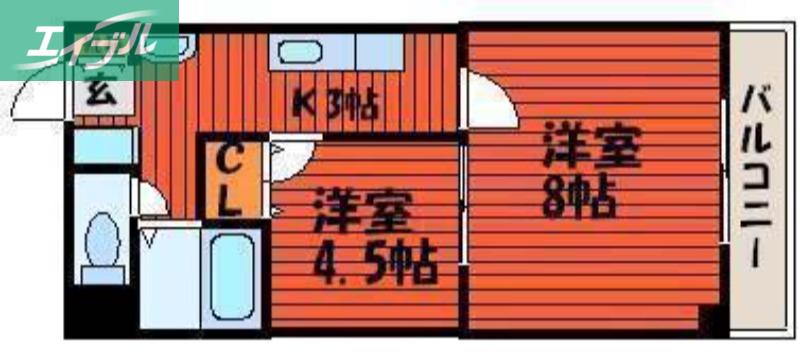 アニメフシミ(2K/7階)の間取り写真