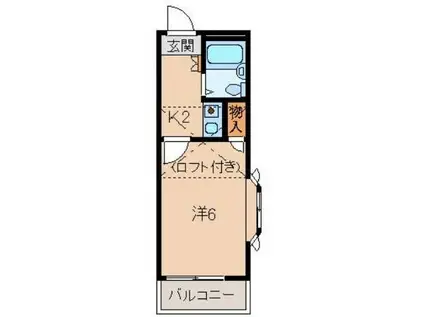 梶取アパート(1K/2階)の間取り写真