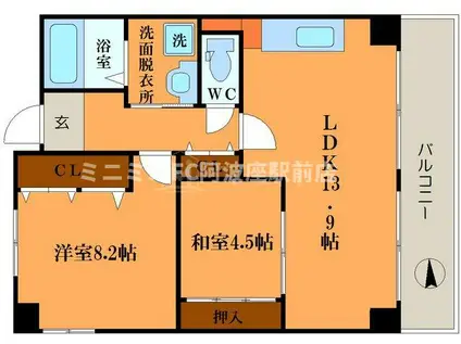 ベル グリシーヌ(2LDK/3階)の間取り写真