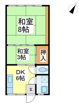 コーポフェイス(2DK/2階)の間取り写真