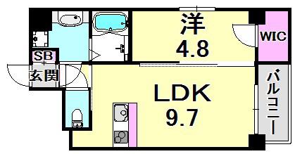 セレニテ甲子園II(1LDK/7階)の間取り写真