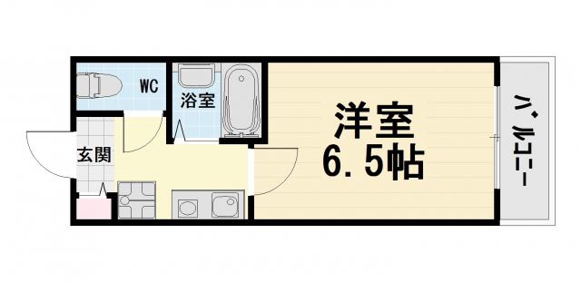 シャルマン高石(1K/1階)の間取り写真