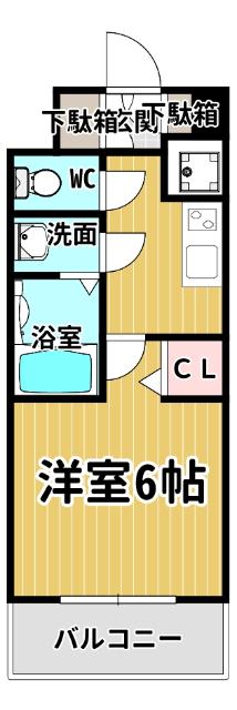 プレサンス南堀江ザ・センス(1K/6階)の間取り写真