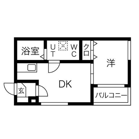 ハーモニーテラス高道町III(1DK/1階)の間取り写真