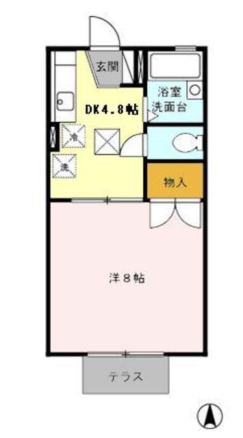 アネックスフジ(1DK/1階)の間取り写真
